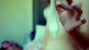 Futa Step Sister Jerks Huge Dick and Cums in Condom for Kinky Fun