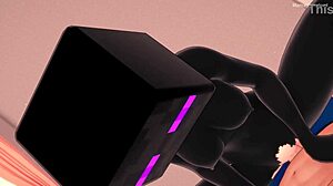 novia se viste por completo de enderman para jugar en su cama hentai 3d minecraft!