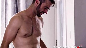 Sweaty anal fucking on the couch by benjamin king and gabriel clark