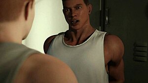 Soldier gets blowjob in army bathroom game animation