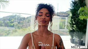 Fit Yoga MILF Medusa Rides Young Stud's Cock Non-Stop