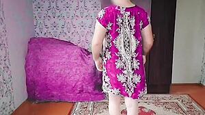 Sissy crossdresser rocks big ass in party mini dress