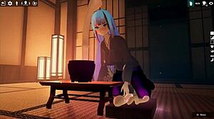 Kadobu weird hentai game pornplay ep 2 futanari girl does footjob to living dildo