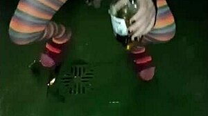 Crossdresser hooks up with small 18+ woman in wild nature setting for curvy action