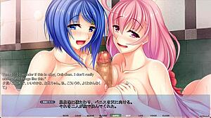 In akumeru family harem route, dual step-sisters titfuck the protagonist