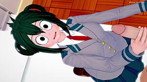 froppy in school uniform visits nurse for surprising handjob in adult parody
