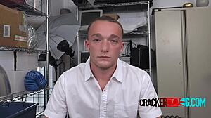 Bareback interracial gay rough sex with horny agent 😈