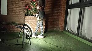 Crossdresser hooks up with small 18+ woman in wild nature setting for curvy action