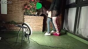 Crossdresser hooks up with small 18+ woman in wild nature setting for curvy action