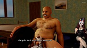 Tales from the Deep Eve 3: Brunette Milf in Corset Gives Rough Handjob to Old Neighbour!