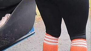 Tampon inserting followed by gargling pee on the side of the road