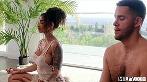Fit Yoga MILF Medusa Rides Young Stud's Cock Non-Stop