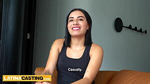 Shy 18yo Colombian Cutie Rides Huge in Casting!