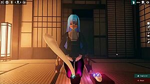 Kadobu weird hentai game pornplay ep 2 futanari girl does footjob to living dildo