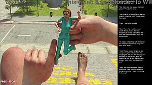 Big apple small gesture in 3D cartoon sex