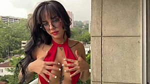 does she suck my dick on the balcony before i fuck her hard and cum on her face?