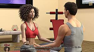 Gorgeous Gina teases pussy in yoga pants for big city thrills