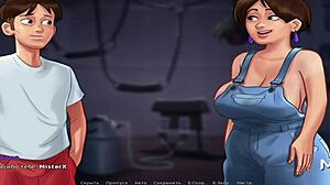 summertimesaga big cucumber blowjob ends with cum inside e2 14