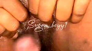 Ebony Girl Takes BBC Deep In Cute Pussy!