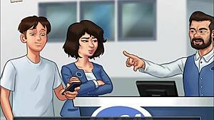 Summertime saga episode 74 with brunette character