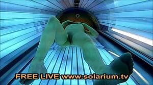 Blonde teen fingers herself publicly.