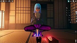 Kadobu weird hentai game pornplay ep 2 futanari girl does footjob to living dildo