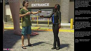 Big apple small gesture in 3D cartoon sex