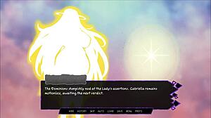 Half succubus faps to milf redhead futa cock