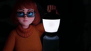 Velma from Scooby-Doo in this 3D cartoon hentai by Redmoa, anime style adventure