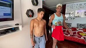 Delivery Fucks Two Twinks with Big Asses Bareback.