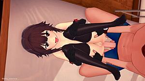 Megumin in tight bikini wants sex so bad