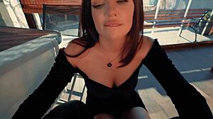 waiter bangs hot milf hard in restaurant with rough cum in mouth finish