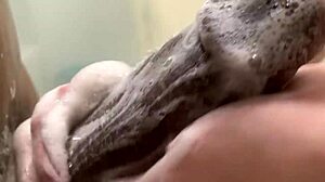 Petite blonde calls brother for towel