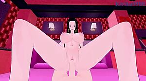 nico robin and boa hancock share luffy in intense one piece hentai creampie