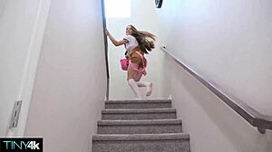 Girl scout rides hard to earn cum slut badge