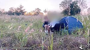 outdoor banging on camping trip with skinny girlfriend! whoa, that’s wild in public!