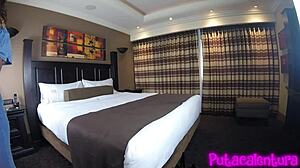 young 18+ girl grinds machine in bedroom until squirting orgasm 😍