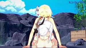 Shenhe, Lumine, Miko Yae, Raiden Shogun in wild futanari sex!