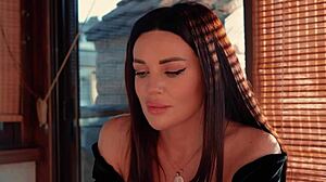 waiter bangs hot milf hard in restaurant with rough cum in mouth finish