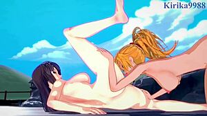 Excellen Browning And Lamia Loveless In Intense Lesbian Play With Setsuko Ohara