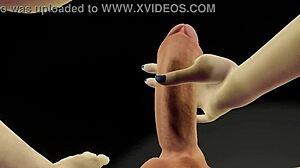 Android 18 tests animation with pussy play using toys and dildo.