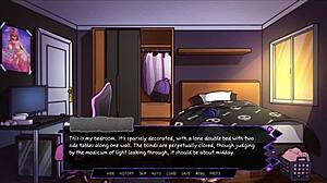 Half succubus faps to milf redhead futa cock