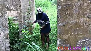 Lucky local boy fucks slay queen's wet pussy in Nigerian bush