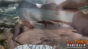 i'm watchin three musclar latinos barebackin each other so hard