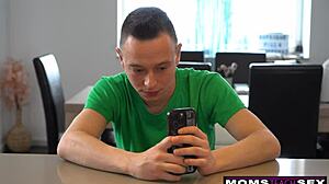 hot milf gives blowjob to monster cock