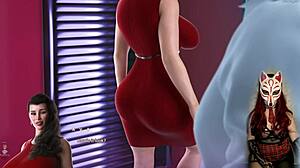 Apocalust 9 - gamer girl in see-through bra playing a porn game 😏