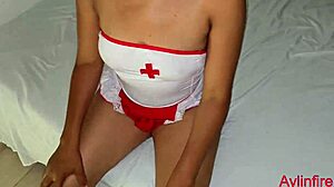 nurse rides patient's big black cock hard