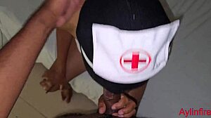 nurse rides patient's big black cock hard