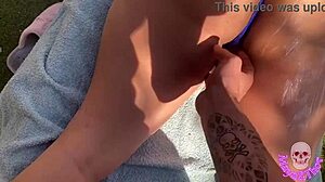 Guy fucks the hot neighbor in the garden while her husband is away at work.