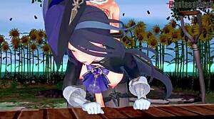 Clorinde delivers steamy blowjob in Genshin Impact fantasy 3D scene